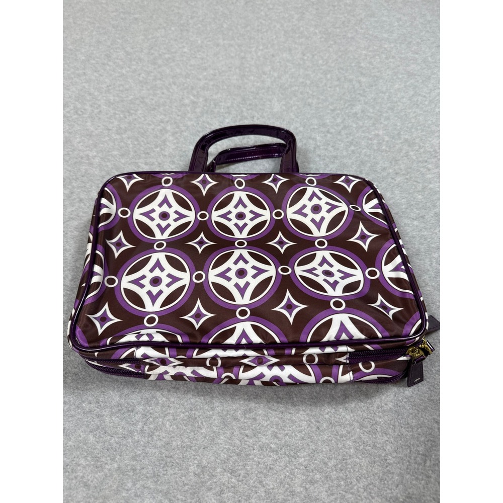 Modella Purple Medallion Hanging Toiletry Bag Travel Organizer Pinstripe Bag